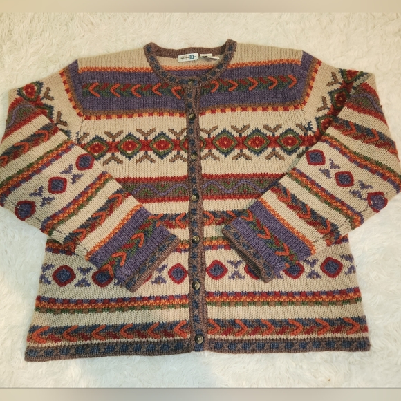 Vintage Paul Harris Designs Vintage Wool Cardigan Size XL. - Picture 4 of 9